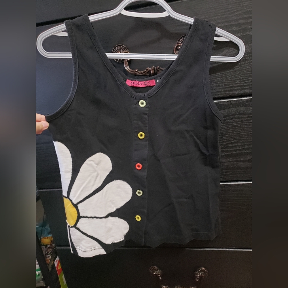 Black Flower Tank